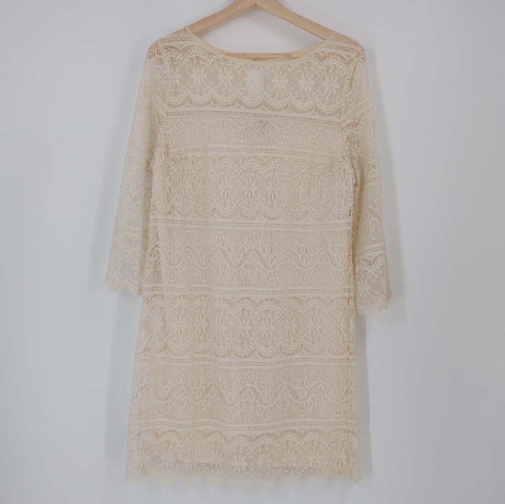 Max Studio Cream Lace Dress